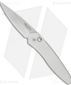 Protech Newport Silver Automatic Knife (3" Stonewash) 3401
