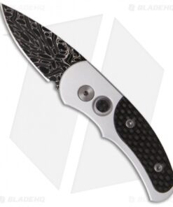 Pro-Tech Damascus Custom Runt J4 Automatic Knife w/ Carbon Fiber 4400-D