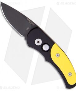 Pro-Tech Runt J4 Automatic Knife w/ Yellow G-10 (1.94" Black Plain) 4449