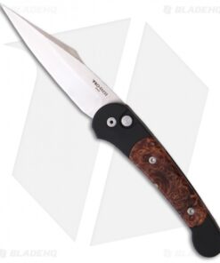 Pro-Tech Monaco Automatic Knife w/ Maple Burl Inlays (3.4" Satin Plain) 506