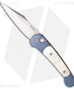 Pro-Tech Custom Titanium Monaco Automatic Knife w/ Gold Lip Pearl (3.3" Satin)