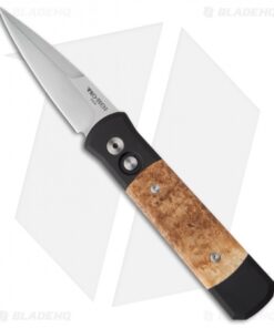Pro-Tech Godson Automatic Knife Black Ash Burl (3.15" Satin) 706-BA