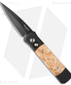 Pro-Tech Godson Automatic Knife Black Ash Burl (3.15" Black) 707BA