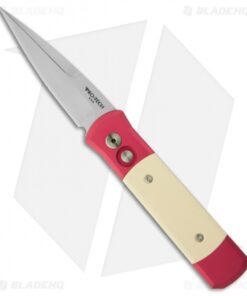 Protech Godson Automatic Knife Red w/ Ivory Micarta (3.15" Satin Plain) 751-RED