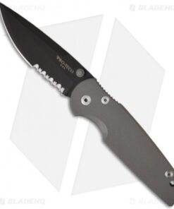 Pro-Tech TR-3 Integrity Frame Lock Knife Titanium (3.5" Black Serr) 7704