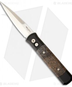 Protech Godfather Automatic Knife Black w/ Black Ash (4" Satin Plain) 906-BA