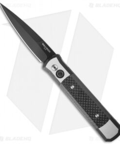 Pro-Tech Custom Steel Godfather Automatic Knife Carbon Fiber (4" Black) 949BT