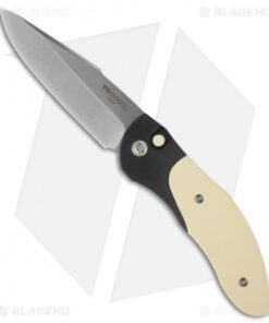 Protech Elishewitz Doru Automatic Knife Tuxedo w/Ivory Micarta (3.5" Plain) 2051
