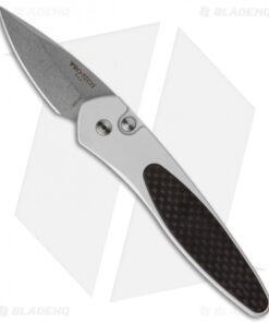 Pro-Tech Half-Breed Silver Automatic Knife Carbon Fiber (1.95" Stonewash) 3610