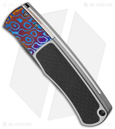 Pro-Tech Magic BR-1 "Whiskers" Custom Automatic Knife CF/Moku-Ti (Damascus) - Image 2