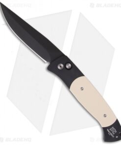 Pro-Tech Brend 1 Large Tuxedo Automatic Knife Ivory Micarta (4.6" Black) 1152