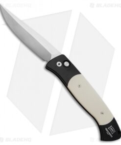Pro-Tech Brend 1 Large Tuxedo Automatic Knife Ivory Micarta (4.6" Satin) 1151
