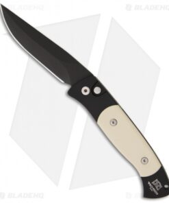 Pro-Tech Brend 2 Small Tuxedo Automatic Knife Ivory Micarta (2.9" Black)