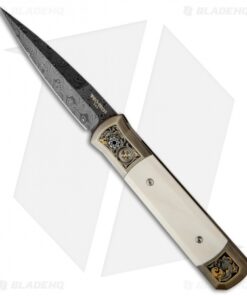Pro-Tech Godfather Ultimate Titanium Custom Knife w/ Pre-Ban Ivory (4" Damascus)