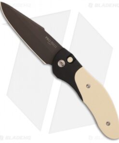 Pro-Tech Automatic Elishewitz Doru Tuxedo Ivory Micarta (3.5" Black Plain) 2052