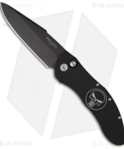 Pro-Tech Doru Punisher Skull #1 Automatic Knife Elishewitz (3.5" Black Plain)