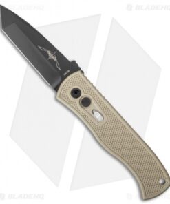 Emerson Pro-Tech CQC-7 Tanto Automatic Knife Tan Knurled (3.25" Black)