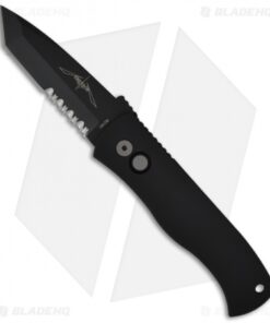 Pro-Tech Emerson CQC-7 Automatic Tanto Knife w/Solid Handle (3.25" Black Serr)