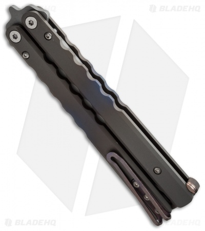 Pro-Tech FlyFather Balisong Butterfly Knife BB Fade + Purple Clip (Bead Blast) - Image 2
