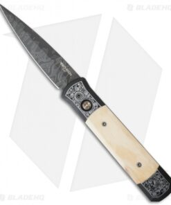 Pro-Tech Godfather Ultimate Steel Custom Knife Engraved + Mastodon (Damascus)