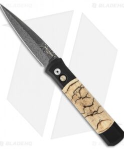 Pro-Tech Godfather Automatic Knife Black w/ Tiger Coral (4" Damascus) 965-D