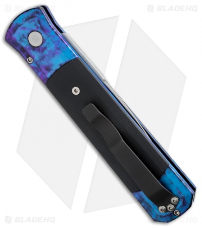 Pro-Tech Godfather Blue Jazz Automatic Knife Black G-10 (4" Satin) 909-JAZZ - Image 2