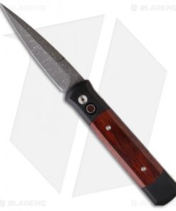 Pro-Tech Custom Godfather Automatic Knife Black w/ Cocobolo (4" Damascus)