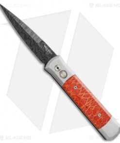 Pro-Tech Custom Steel Godfather Automatic Knife Red Apple Coral (4" Damascus)