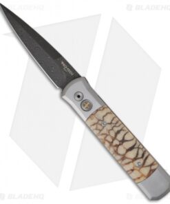 Pro-Tech Custom Steel Godfather Knife w/ Tiger Coral (Damascus)