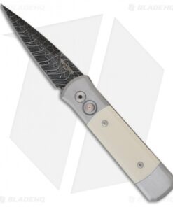 Pro-Tech Godson 416 Steel Custom Automatic Knife w/ Ivory Inlays (Damascus)