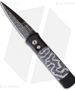 Pro-Tech Damascus Custom Godson Automatic Knife w/ Brain Coral (3.15" Plain)