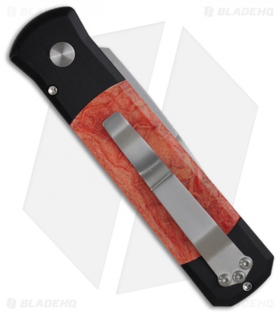 Pro-Tech Godson Custom Red Apple Coral Automatic Knife (3.15" Satin Plain) LTD - Image 2