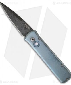 Pro-Tech Custom Titanium Godson Blue "Orange Peel" Finish (Damascus)