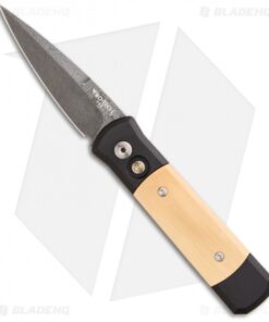 Protech Godson Custom Automatic Knife w/ Mastodon Ivory (3.15" Damascus)
