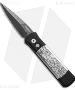 Pro-Tech Godson Steampunk Automatic Knife Black (3.15" Damascus)