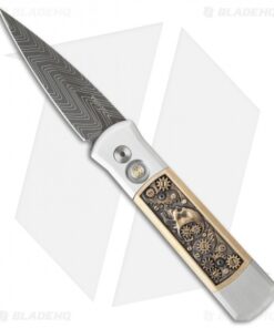 Pro-Tech Godson Steampunk Custom Automatic Knife Bronze (3.15" Damascus) 2016