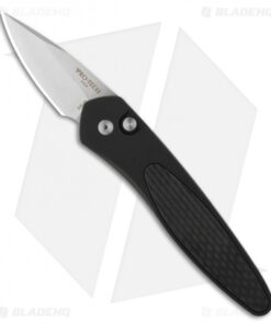 Protech Half-Breed Black Automatic Knife Carbon Fiber (1.95" Stonewash) 3615