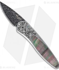 Pro-Tech Half-Breed Ultimate Steel Custom Knife Black Lip Pearl (1.95" Damascus)