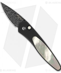 Protech Half-Breed Custom Pearl Automatic Knife (1.95" Damascus)