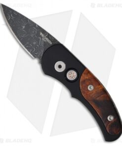 Pro-Tech Runt J4 Damascus Custom w/ Desert Ironwood Inlays