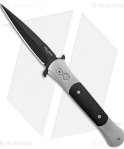 Pro-Tech Large Don Silver Automatic Knife Black G10 (4.5" Black) 1918