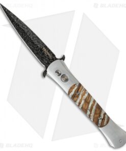 Pro-Tech Large Don Steel Custom Automatic Knife Mastodon (4.5" Damascus)