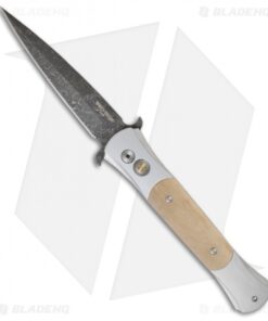 Pro-Tech Large Don Steel Custom Automatic Knife Mastodon Ivory (4.5" Damascus)