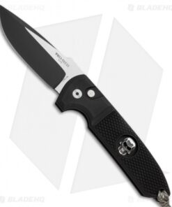 Pro-Tech Les George Rockeye Skull Automatic Knife Knurling (3.375" Black) LG161