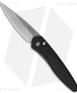 Protech Newport Black Automatic Knife Carbon Fiber (3" Stonewash) 3415