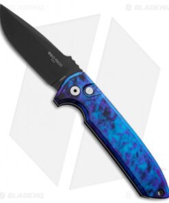 Pro-Tech Les George Rockeye Blue Jazz Automatic Knife (3.375" Black Plain)