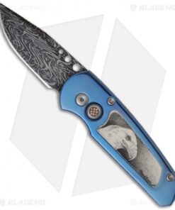 Pro-Tech One-of-a-Kind Custom Runt 2 Titanium Automatic Knife (1.9" Damascus)