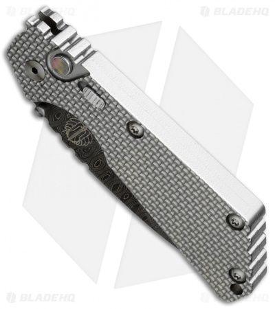Strider + Pro-Tech Custom SnG Automatic Knife Knurled Titanium (3.5" Damascus) - Image 2