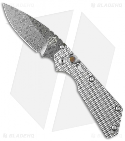 Strider + Pro-Tech Custom SnG Automatic Knife Knurled Titanium (3.5" Damascus)
