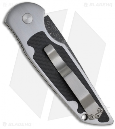 Pro-Tech Tactical Response TR-3 Steel Carbon Fiber Auto Knife (3.5" Damascus) - Image 2